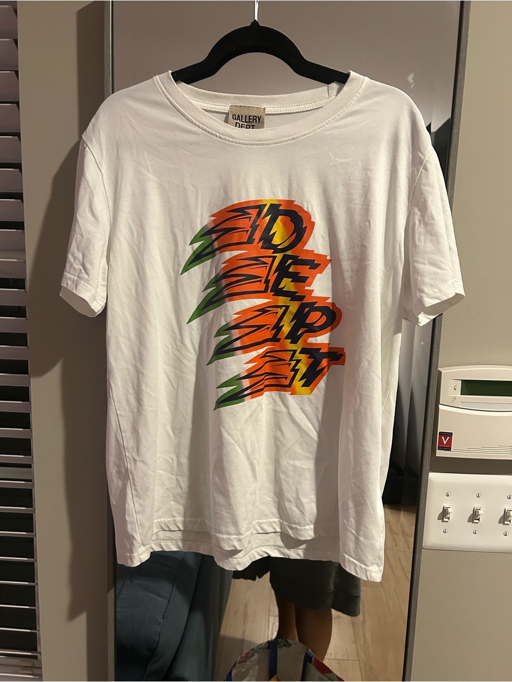 Gallery Dept White Graphic Tee with Orange & Green Logo Size XL